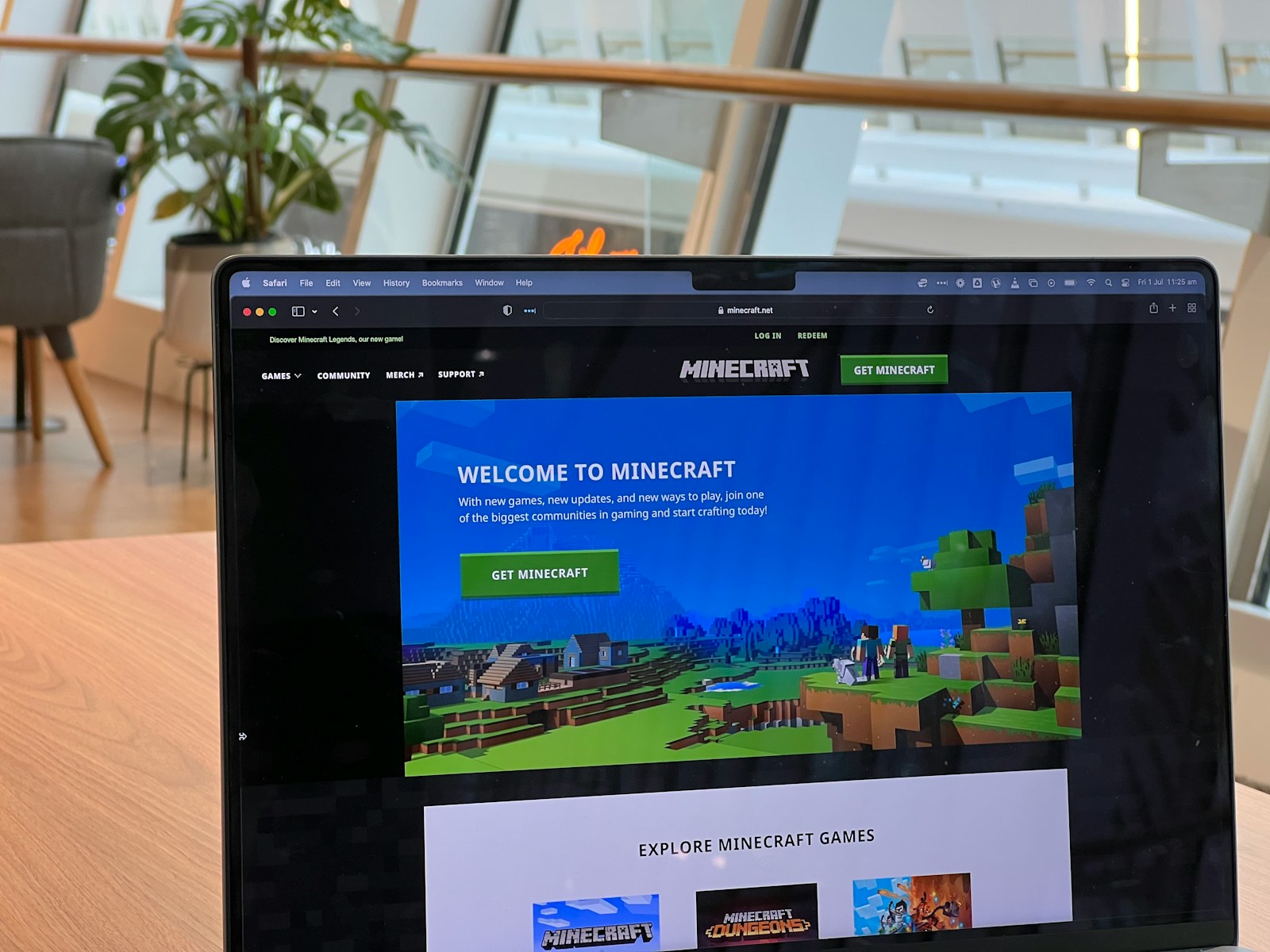 Minecraft on a computer